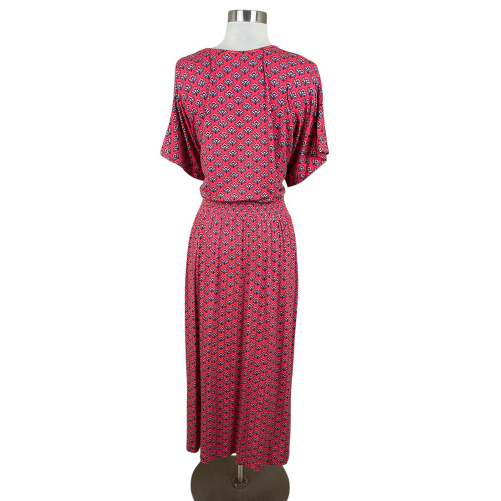 Boden Jersey Midi Highland Dress Floral Size US 16/18 Comfort Knit Pockets - Picture 3 of 4